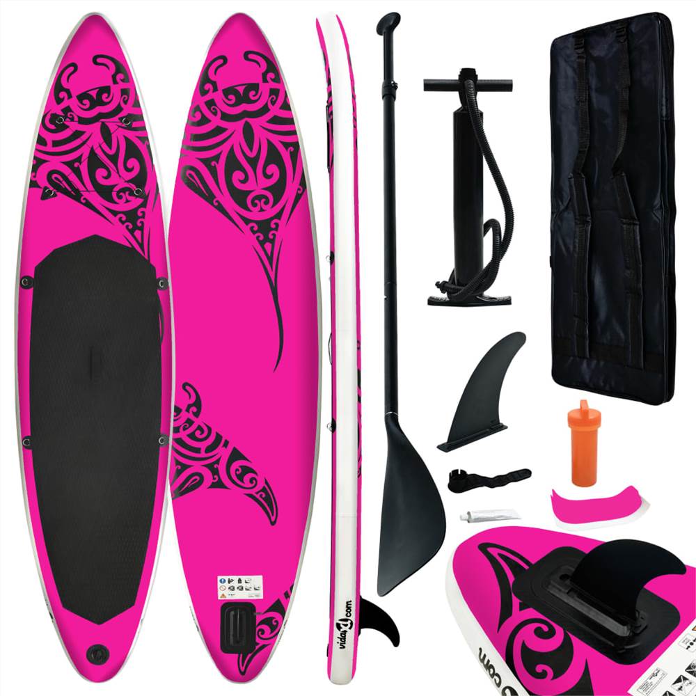 Inflatable Stand Up Paddleboard Set 320x76x15 cm Pink