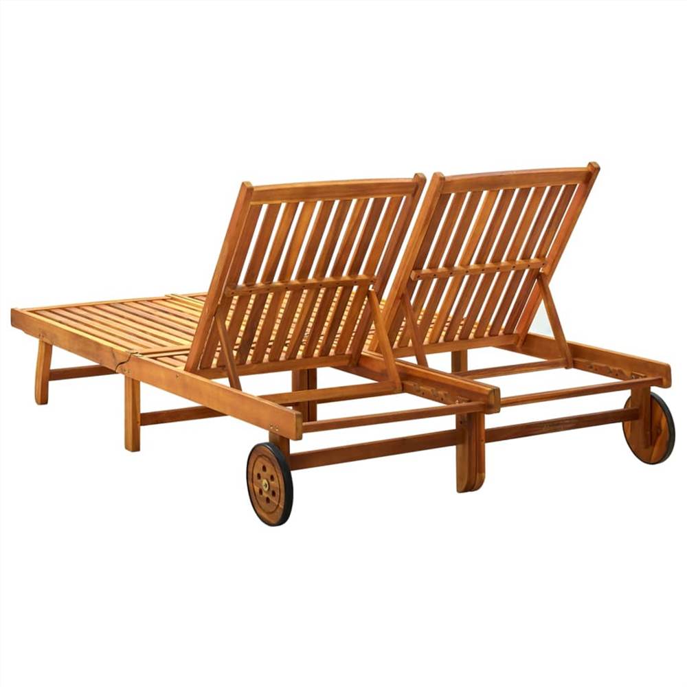 Sun Loungers 2 pcs Solid Acacia Wood