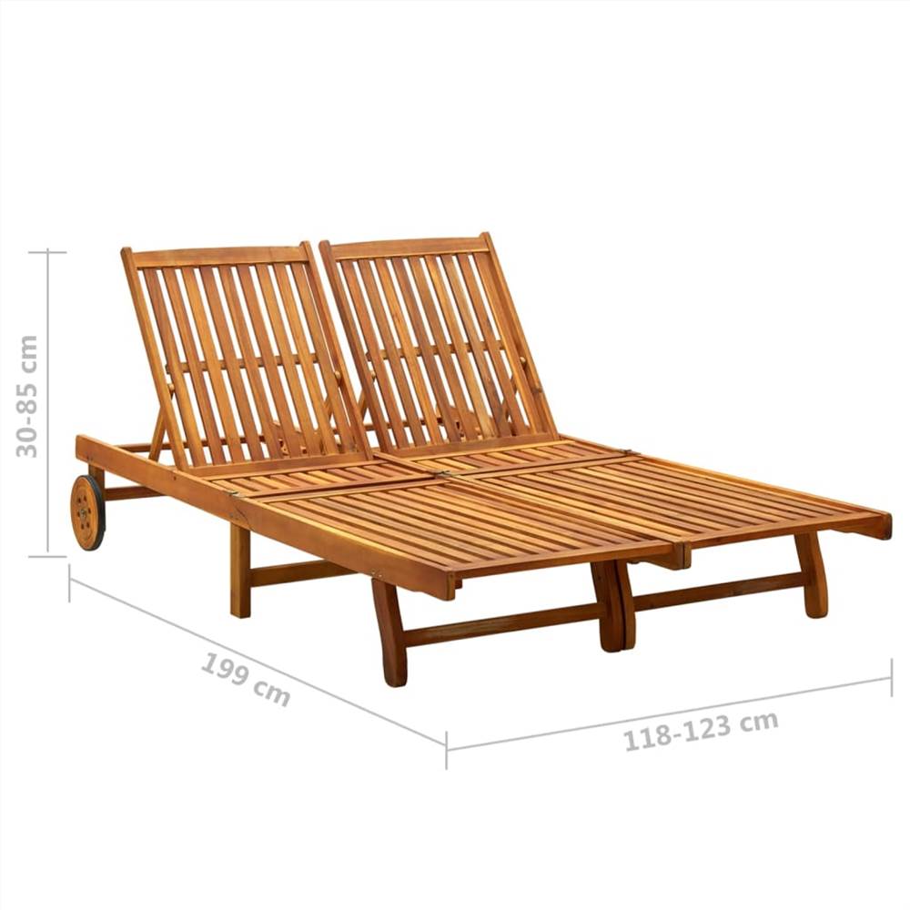 Sun Loungers 2 pcs Solid Acacia Wood