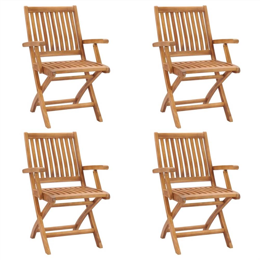 

Folding Garden Chairs 4 pcs Solid Teak Wood