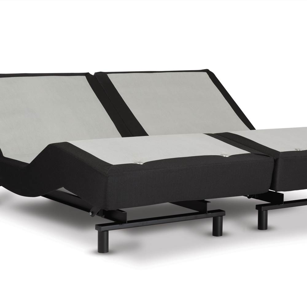 InMotion B26 King-Size Adjustable Split Bed Frame Base with Remote Control, Relieve Stress and Pain - Black