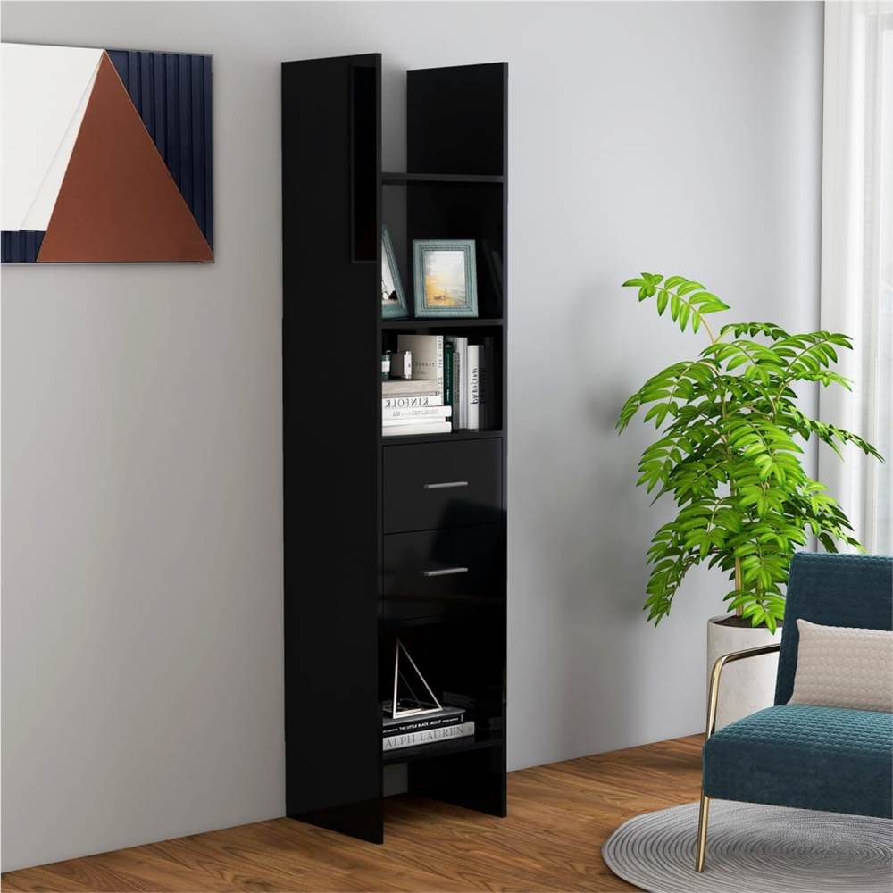 

Book Cabinet High Gloss Black 40x35x180 cm Chipboard