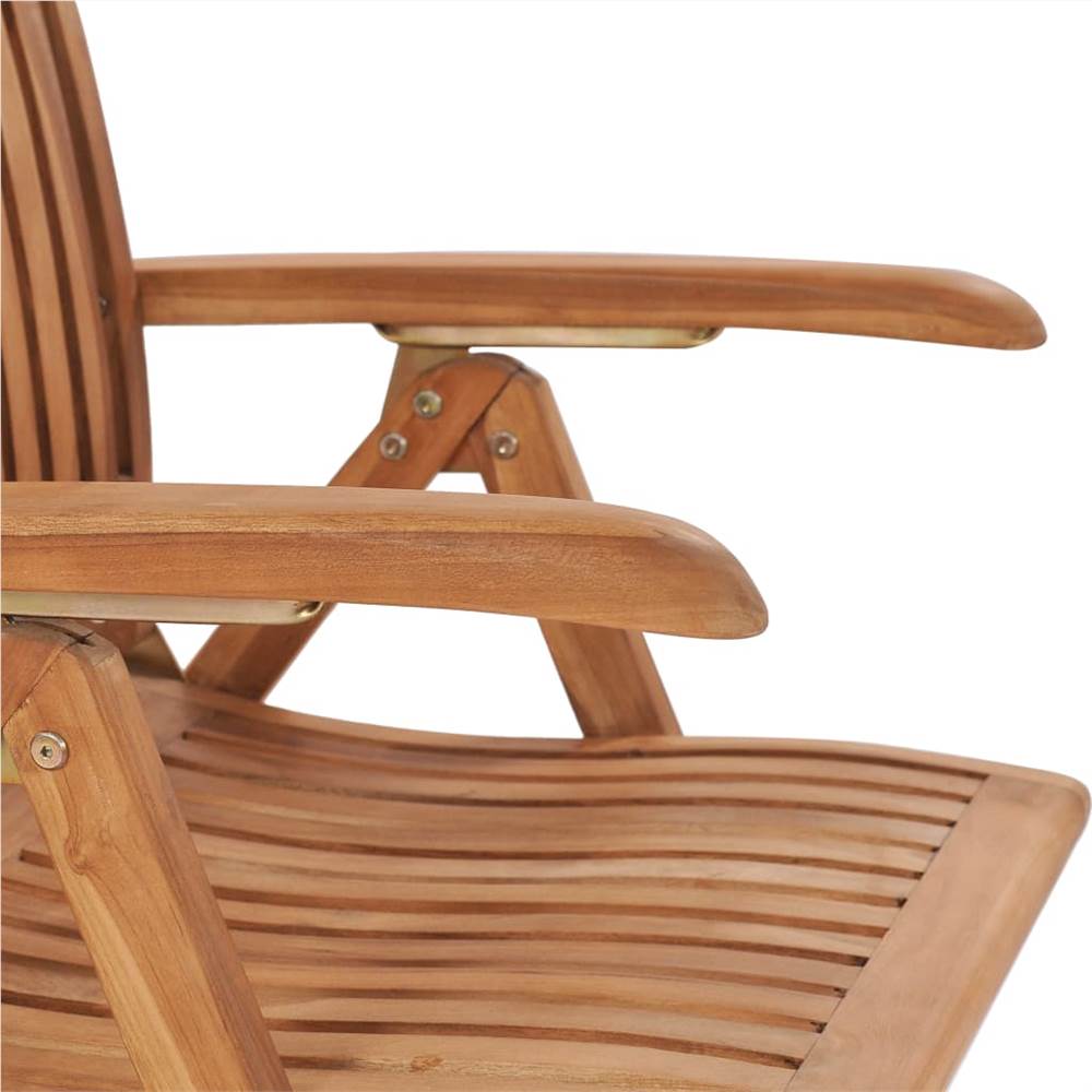 Reclining Garden Chairs 8 pcs Solid Teak Wood
