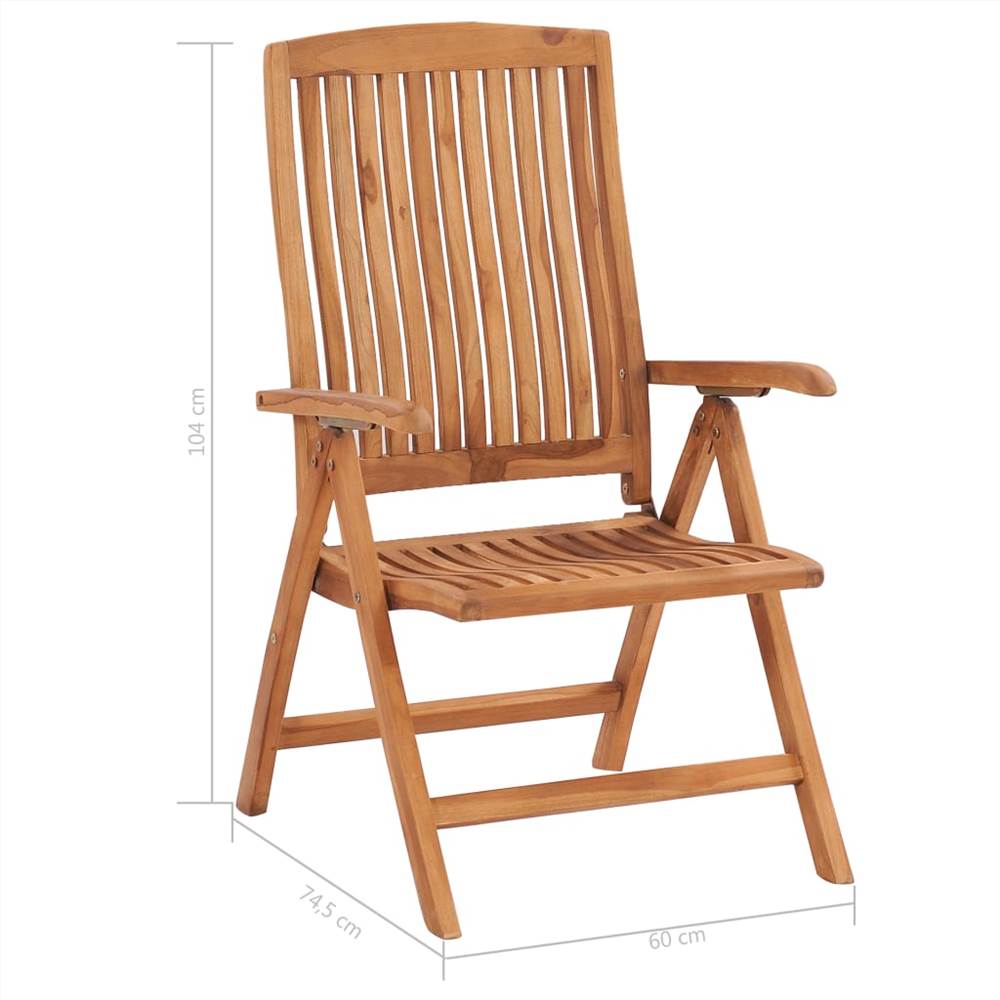 Reclining Garden Chairs 8 pcs Solid Teak Wood