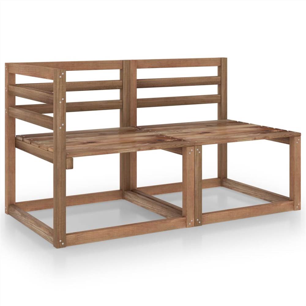 

2 Piece Garden Lounge Set Brown Impregnated Pinewood