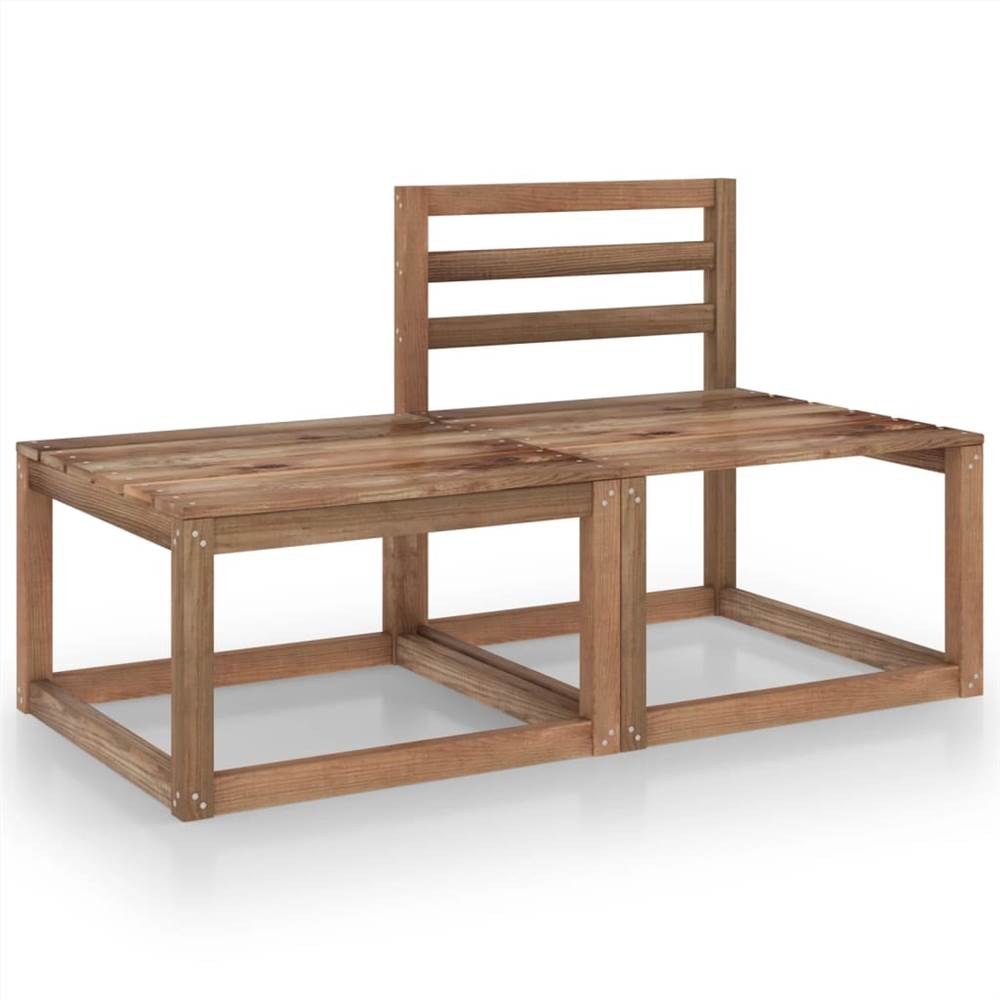 

2 Piece Garden Lounge Set Brown Impregnated Pinewood