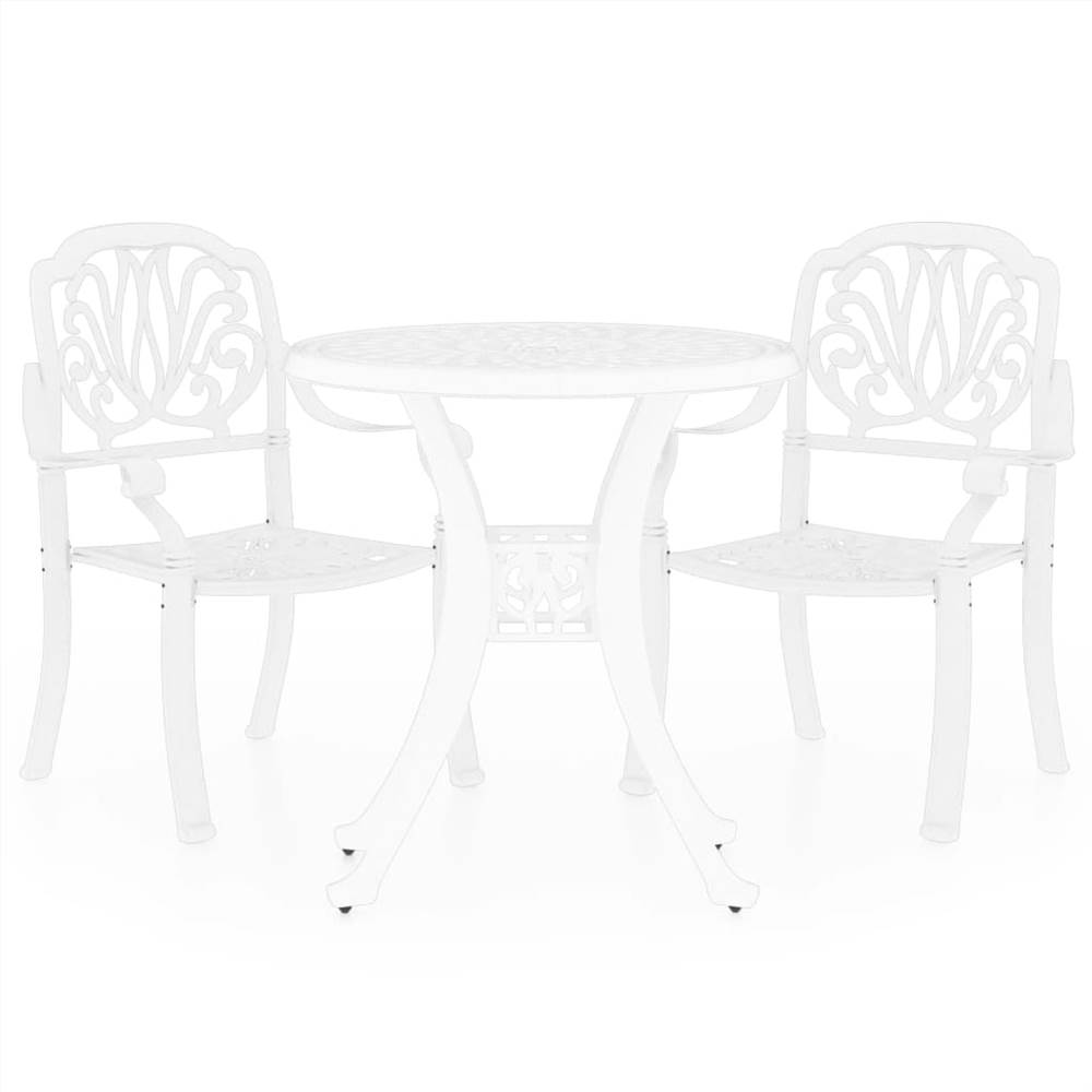 3 Piece Bistro Set Cast Aluminium White