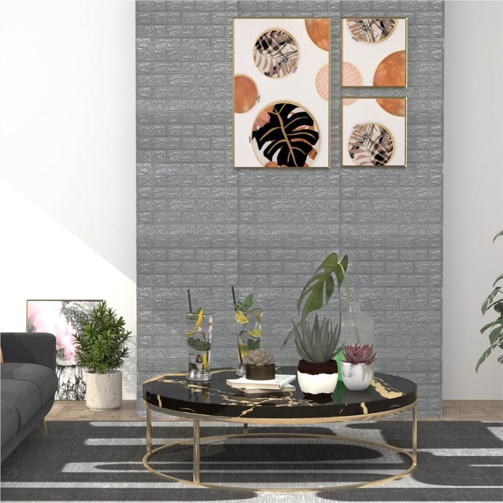 3D Wallpaper Bricks Self-adhesive 40 pcs Anthracite