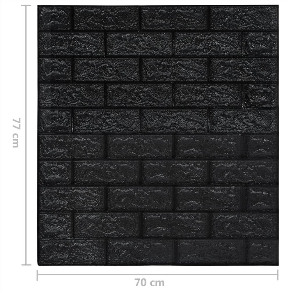 3D Wallpaper Bricks Self-adhesive 40 pcs Black