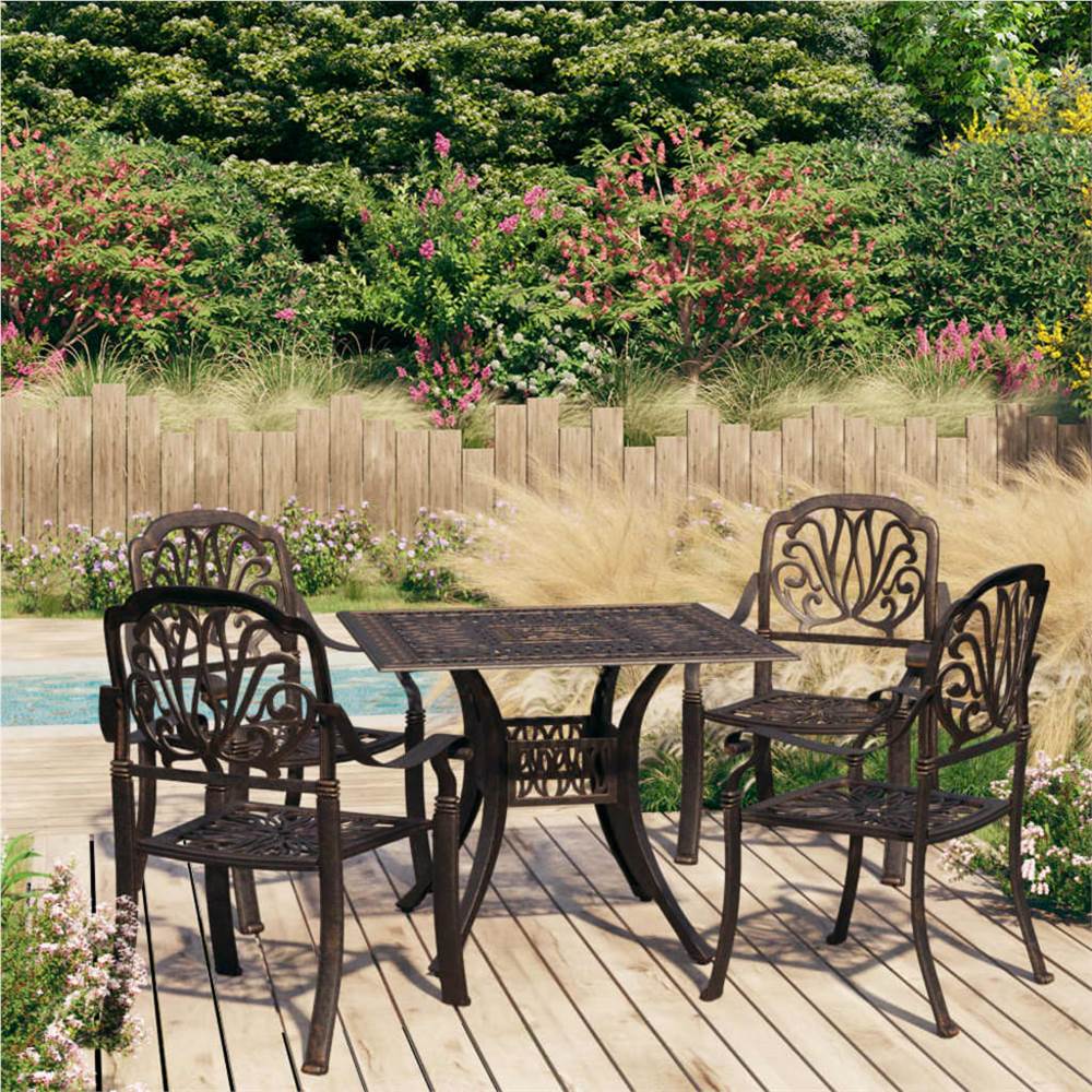 

5 Piece Bistro Set Cast Aluminium Bronze