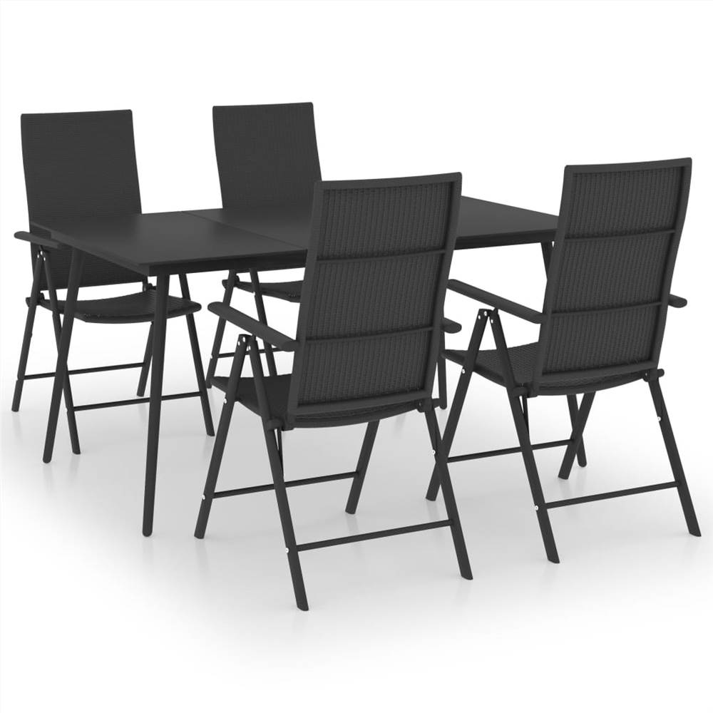

5 Piece Garden Dining Set Black
