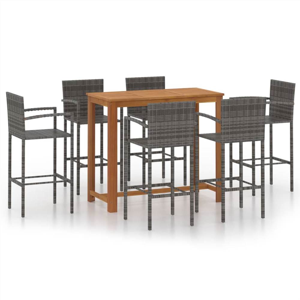 

7 Piece Garden Bar Set Grey