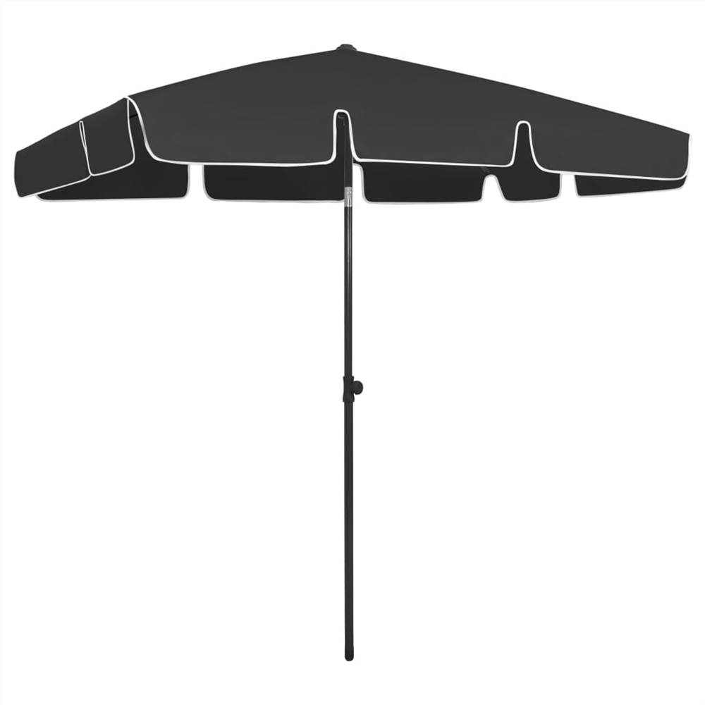 

Beach Umbrella Black 200x125 cm