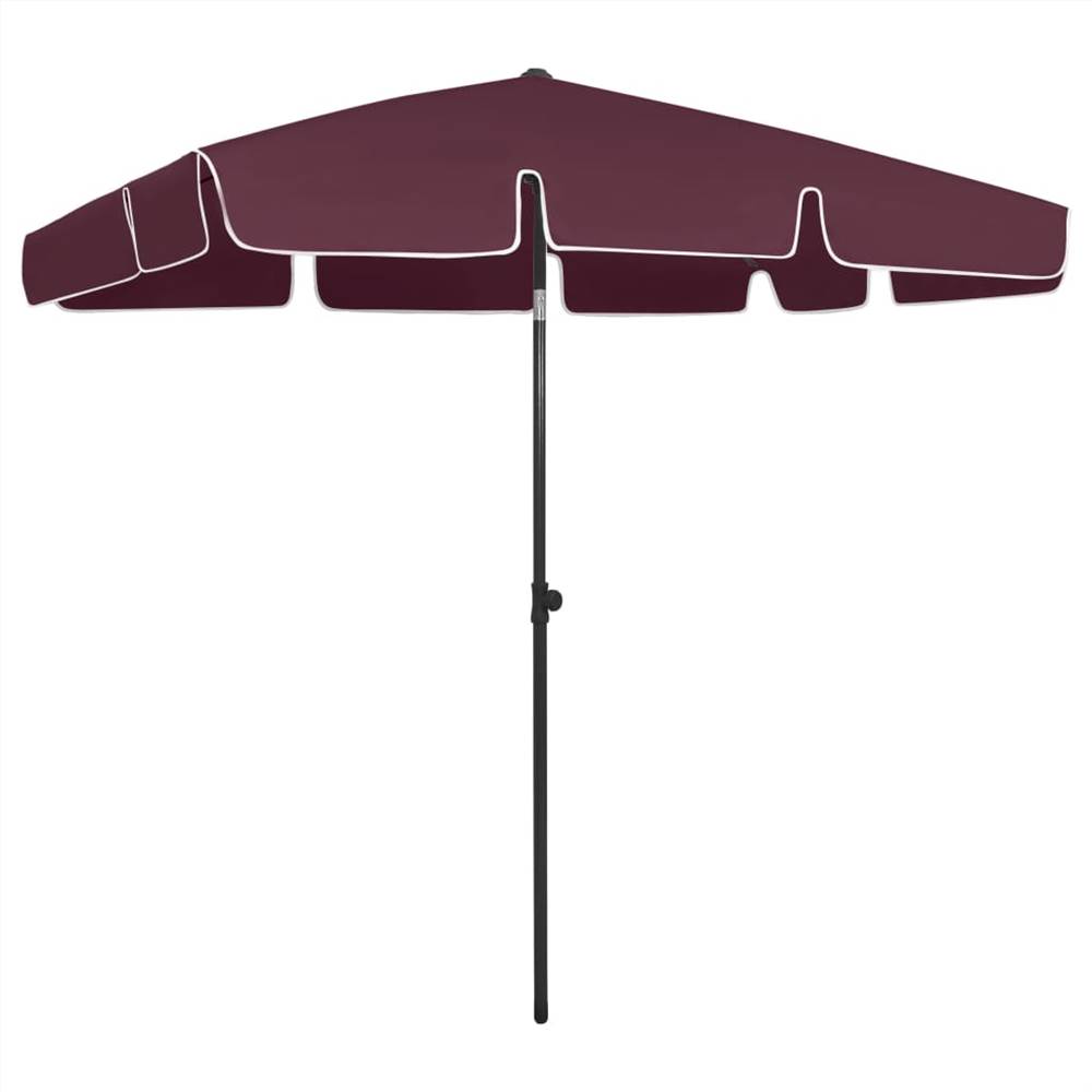 

Beach Umbrella Bordeaux Red 200x125 cm