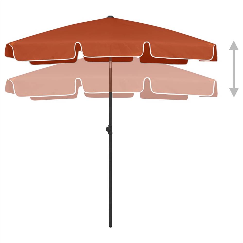 Beach Umbrella Terracotta 180x120 cm