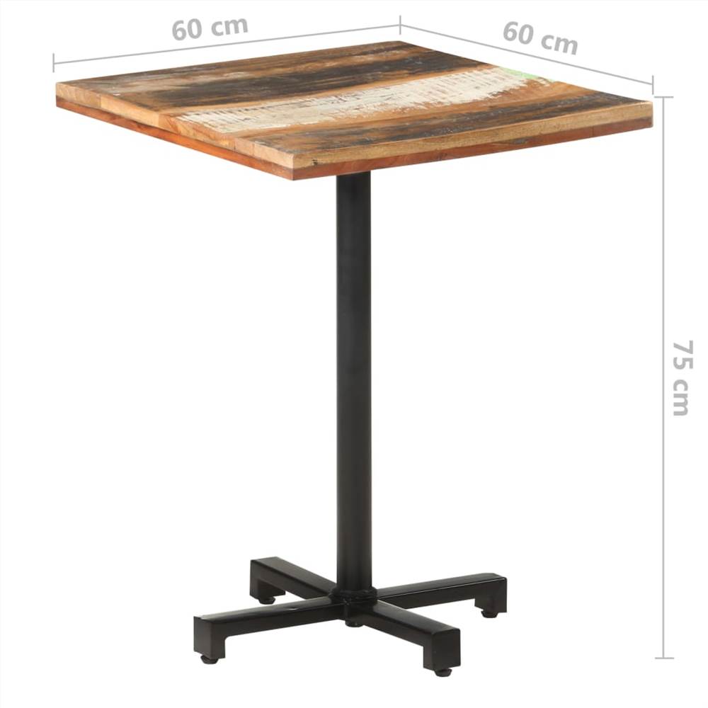 Bistro Table Square 60x60x75 cm Solid Reclaimed Wood