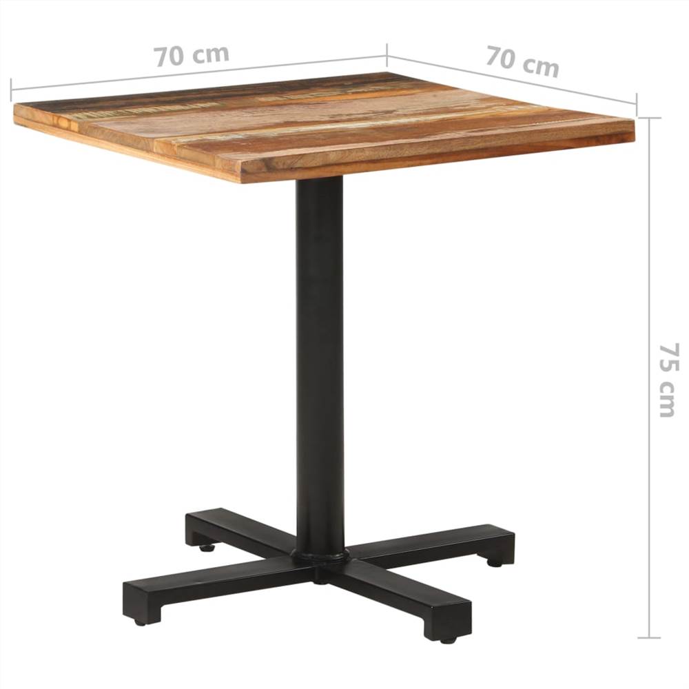 Bistro Table Square 70x70x75 cm Solid Reclaimed Wood
