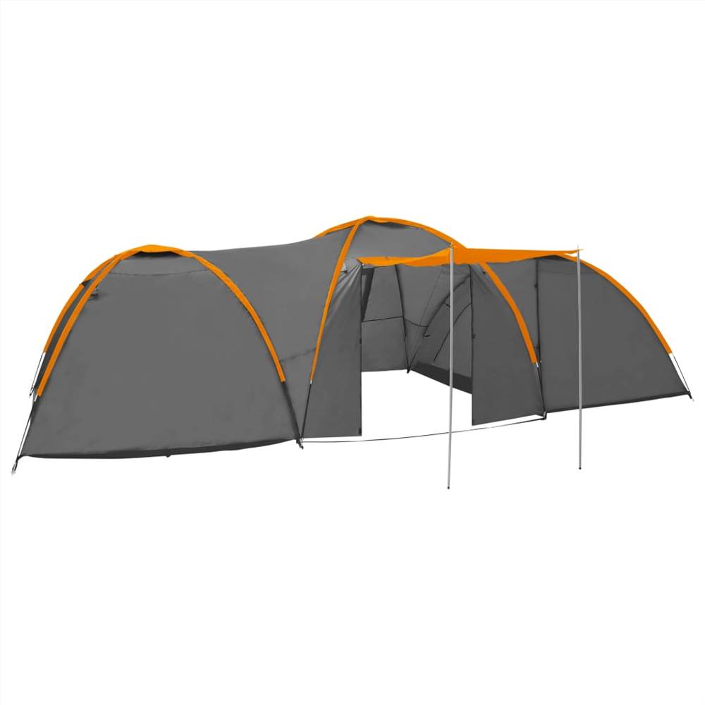

Camping Igloo Tent 650x240x190 cm 8 Person Grey and Orange