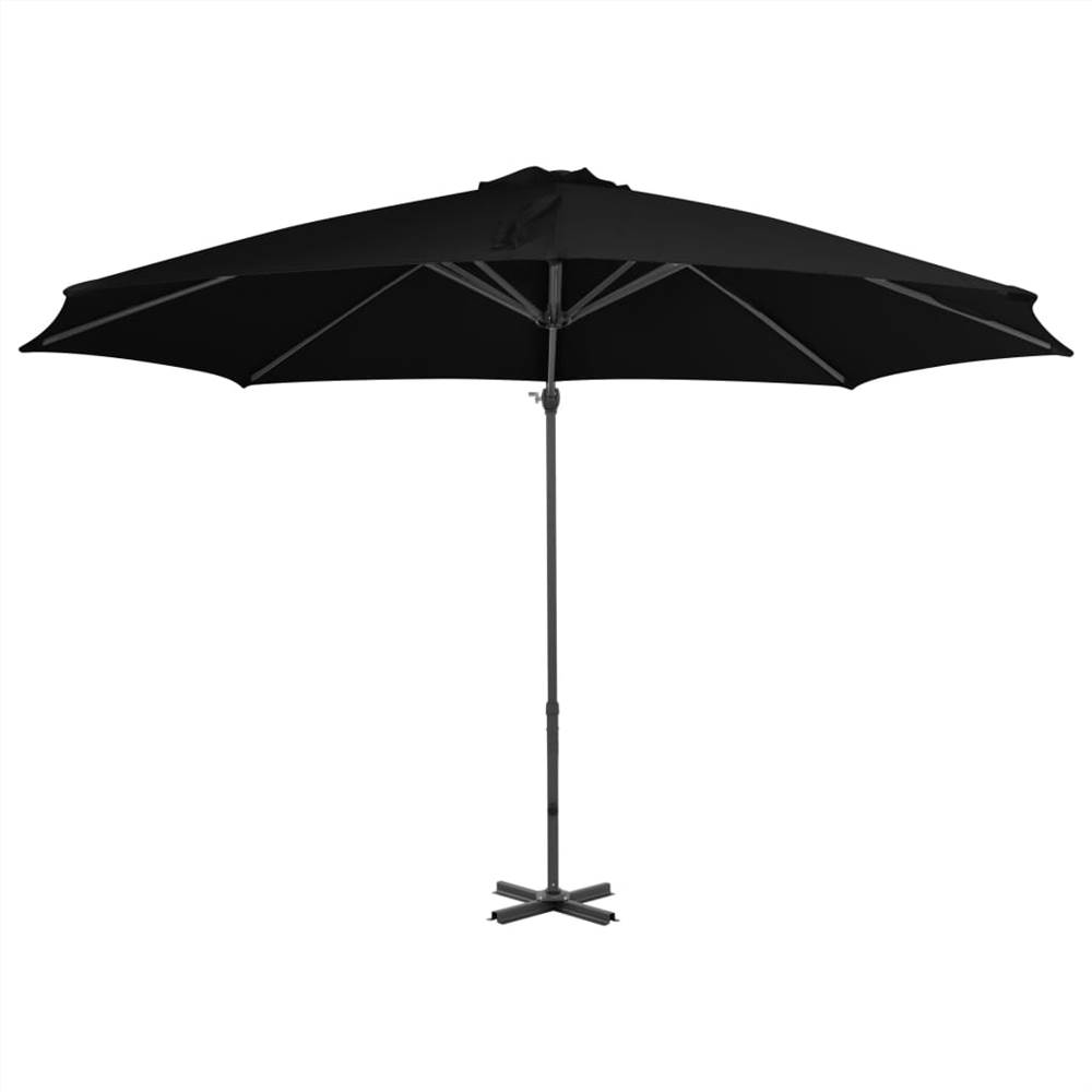 Cantilever Umbrella with Aluminium Pole Black 300 cm