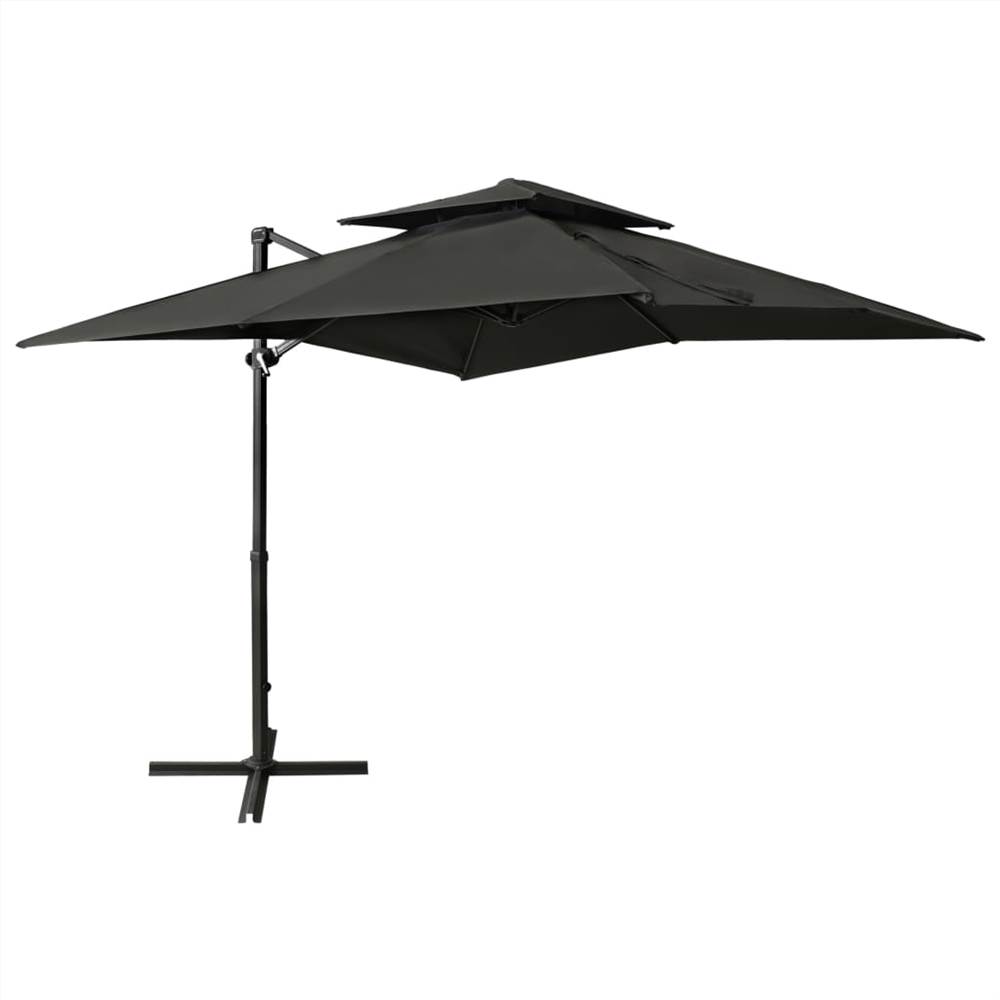 Cantilever Umbrella with Double Top 250x250 cm Anthracite