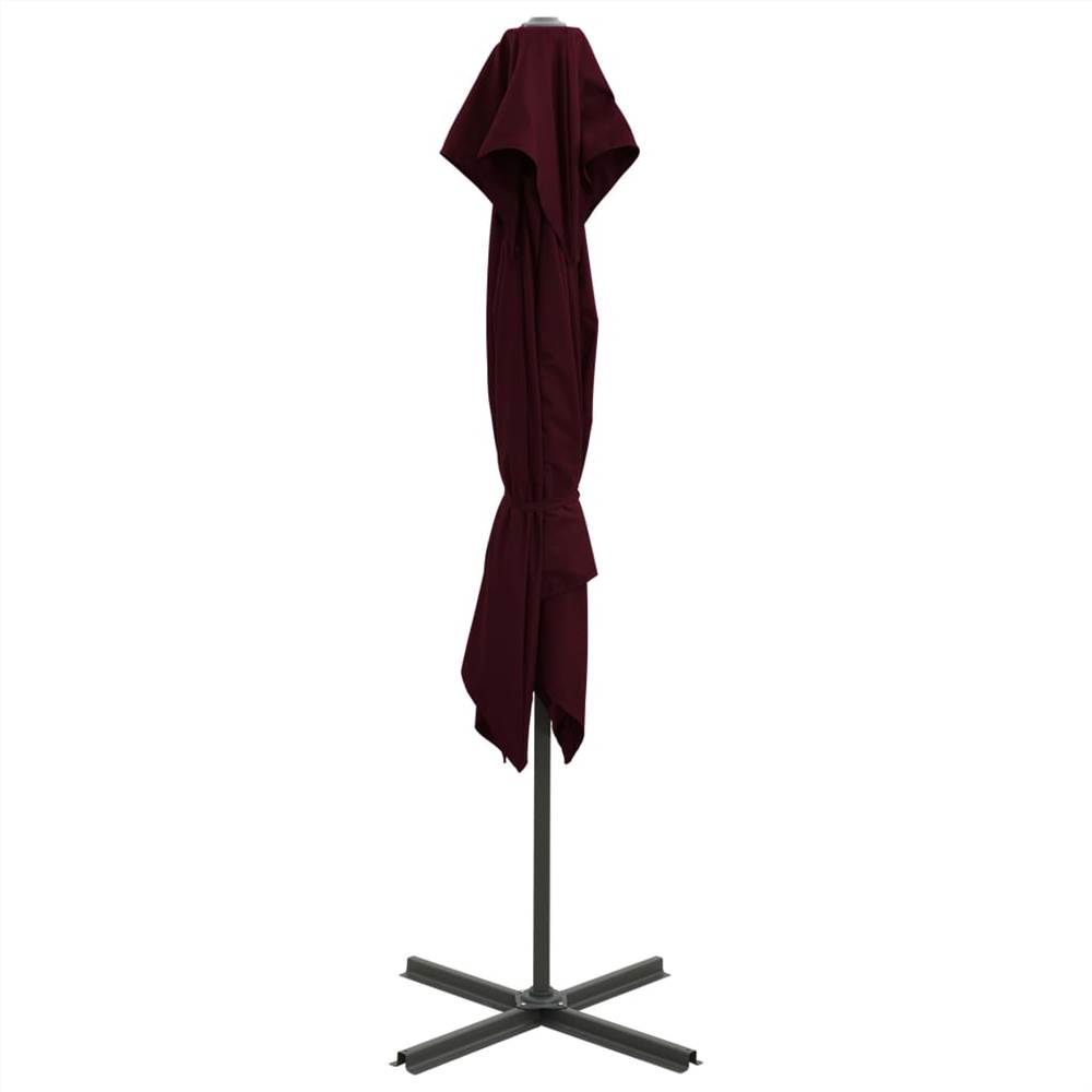 Cantilever Umbrella with Double Top 250x250 cm Bordeaux Red