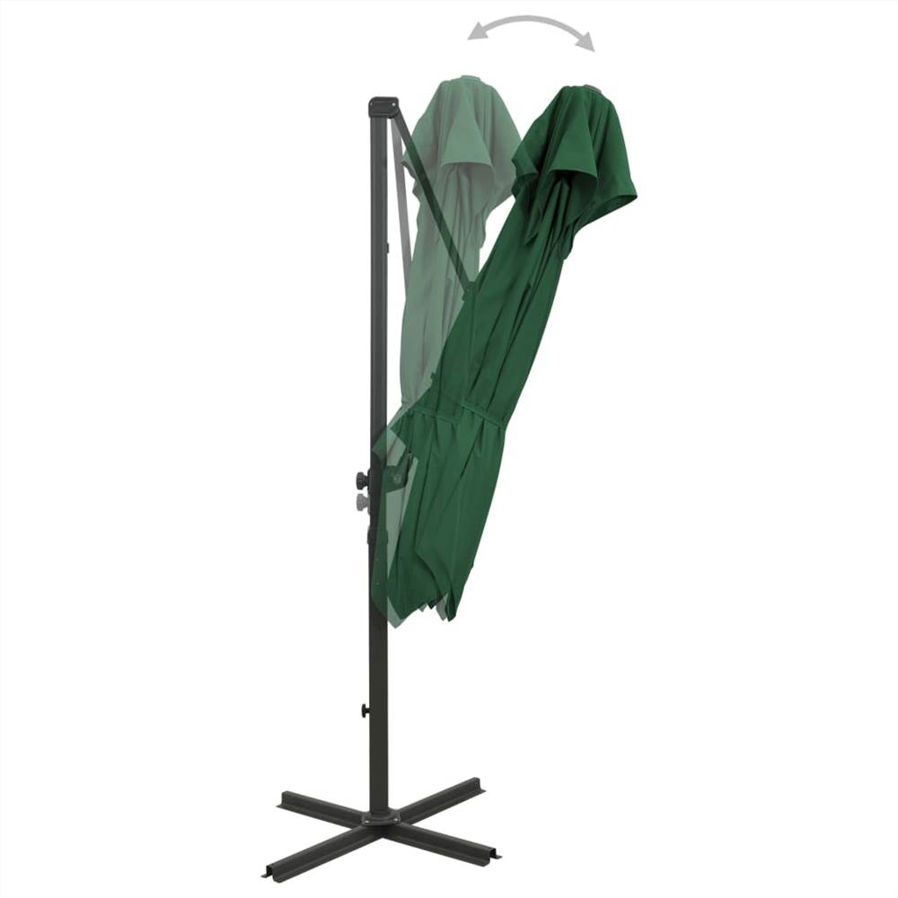 Cantilever Umbrella with Double Top 250x250 cm Green