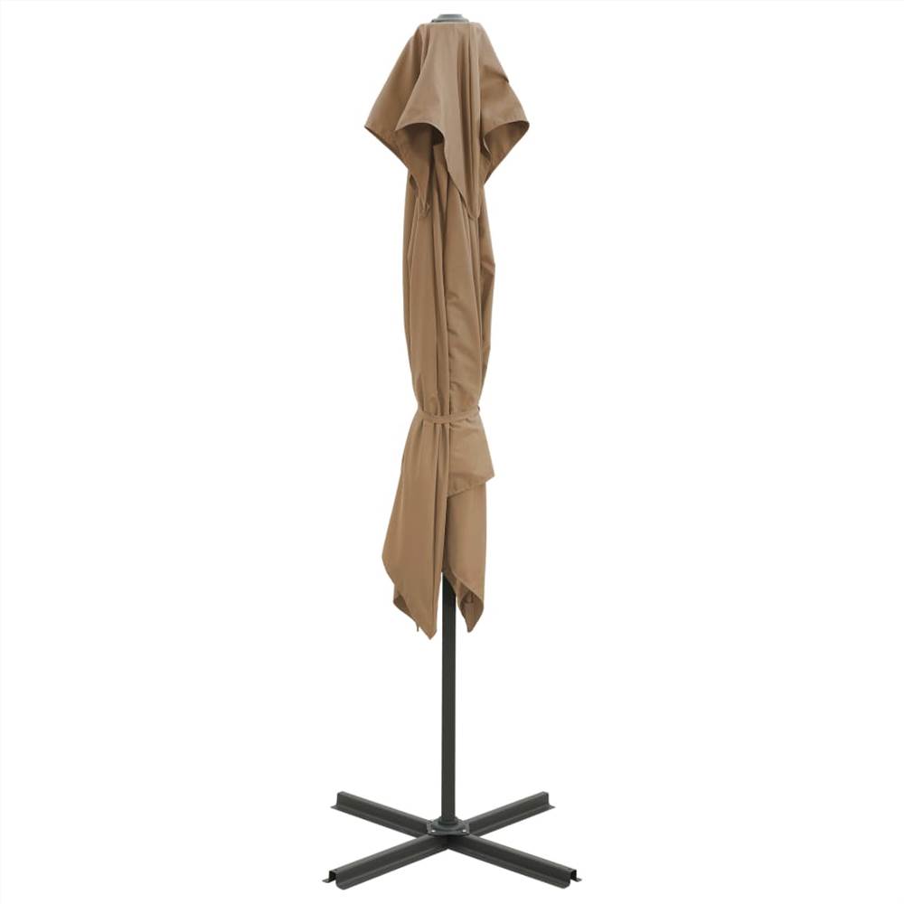 Cantilever Umbrella with Double Top 250x250 cm Taupe