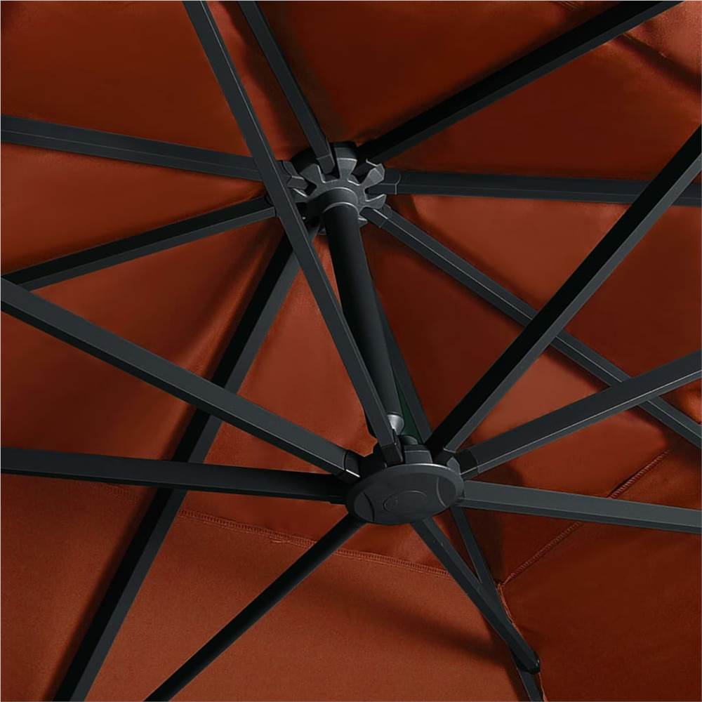 Cantilever Umbrella with LED Lights Terracotta 400x300 cm