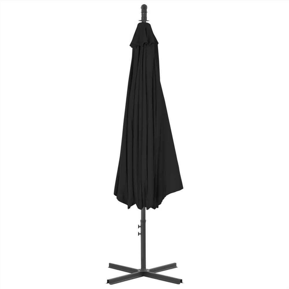 Cantilever Umbrella with Steel Pole 300 cm Black