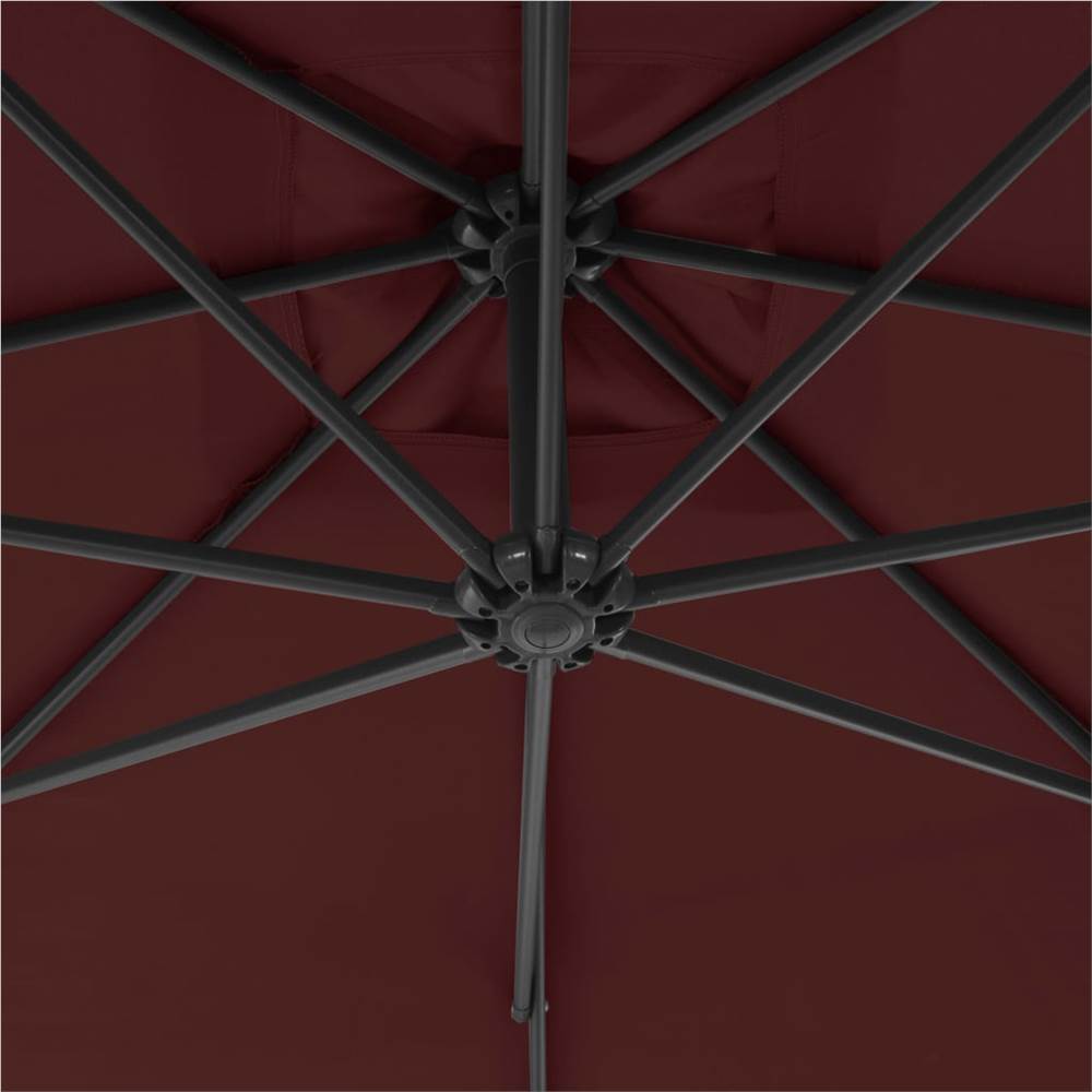 Cantilever Umbrella with Steel Pole 300 cm Bordeaux Red