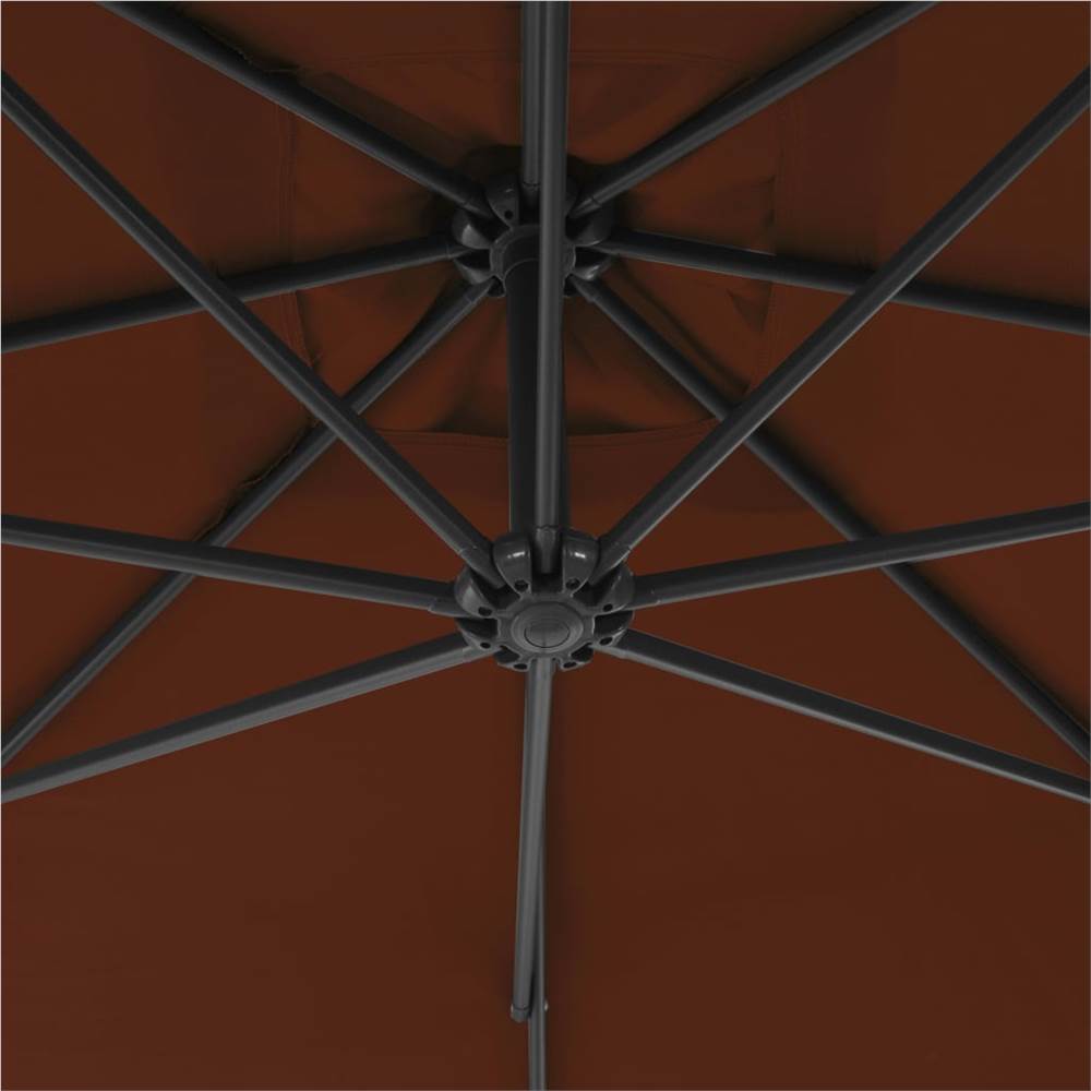 Cantilever Umbrella with Steel Pole 300 cm Terracotta