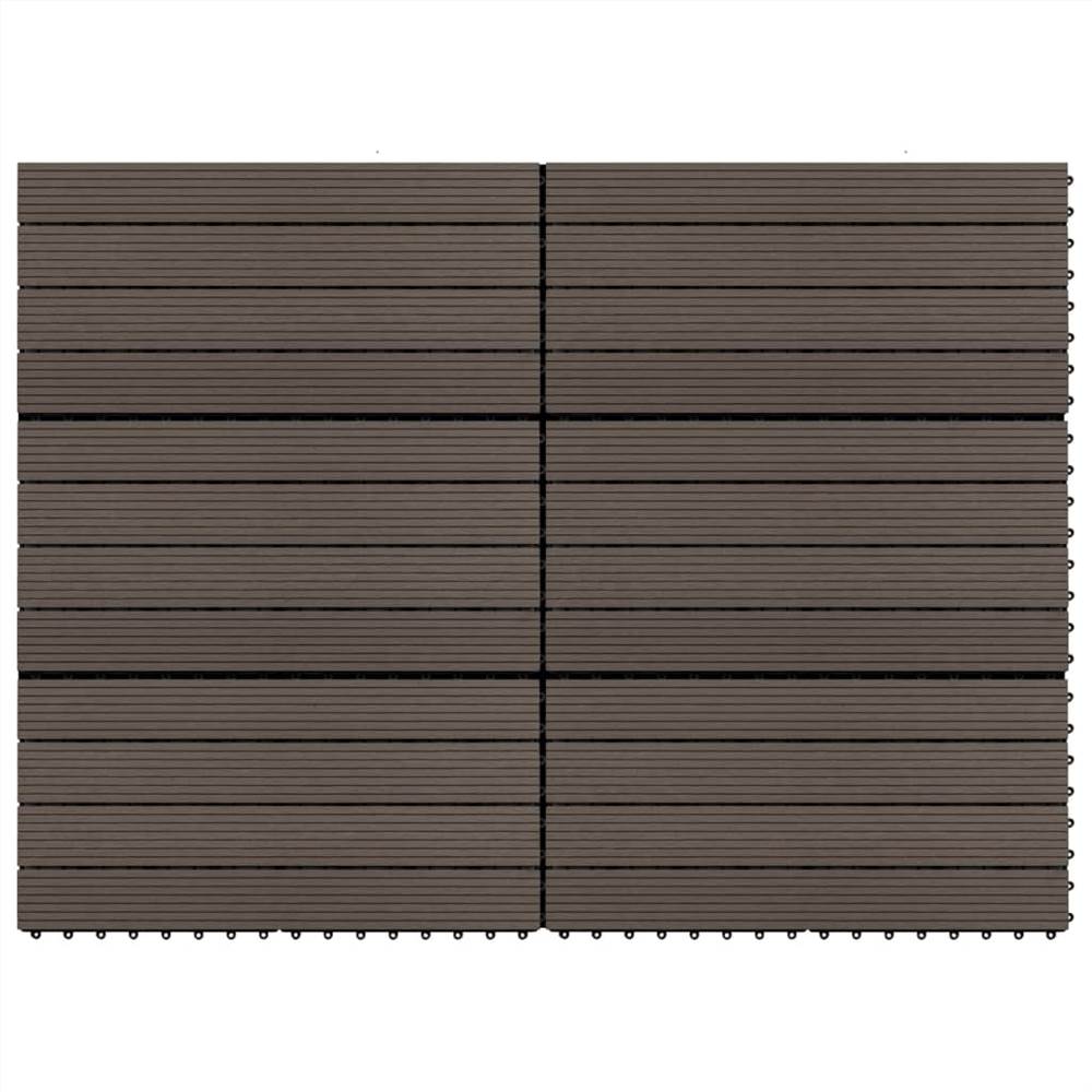 

Decking Tiles 6 pcs WPC 60x30 cm 1.08 m² Dark Brown