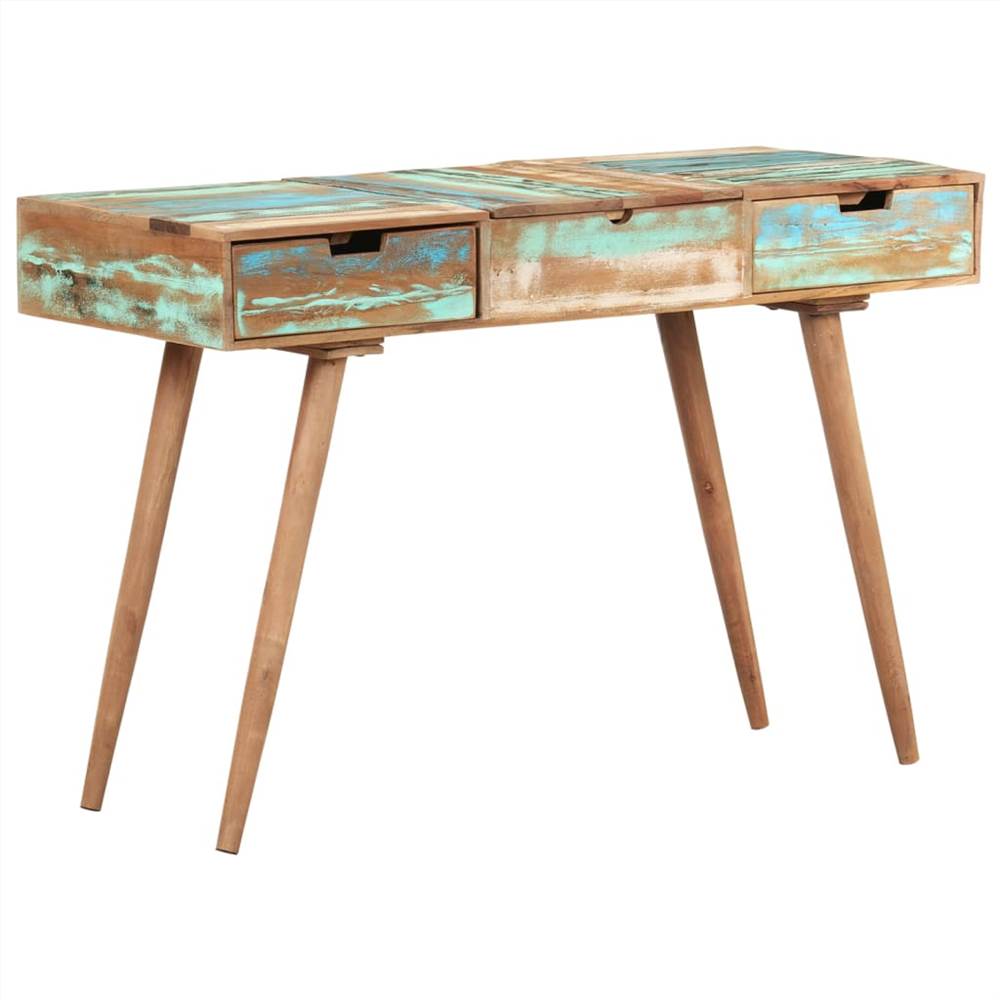 Dressing Table with Mirror 112x45x76 cm Solid Reclaimed Wood