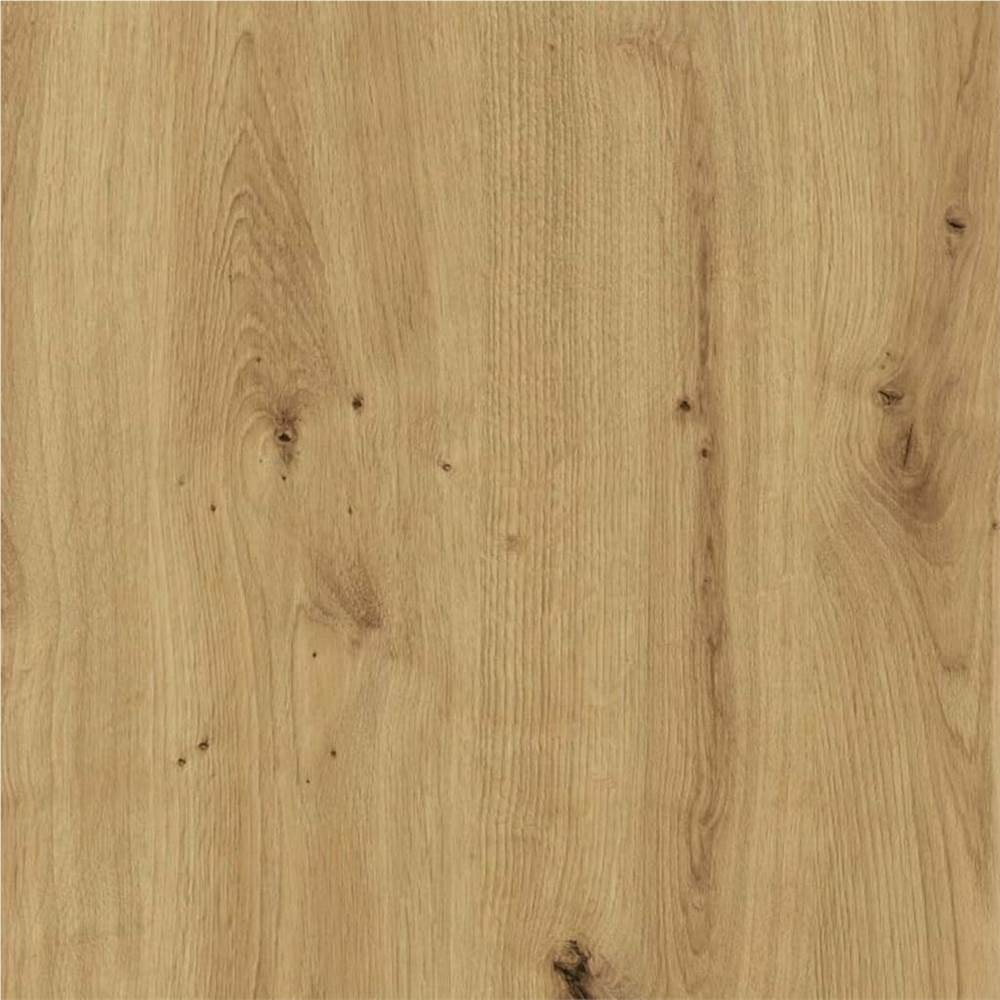 FMD Standing Geometric Bookshelf Oak and Black