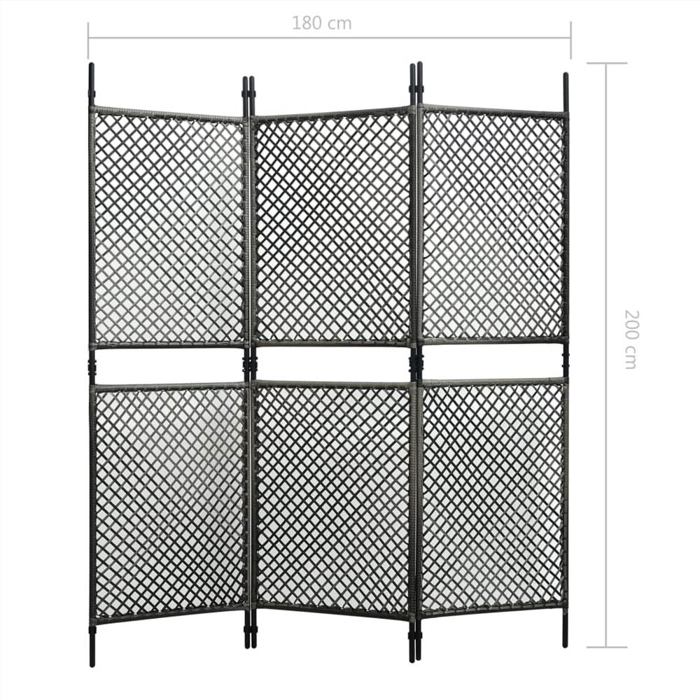 Fence Panel Poly Rattan 1.8x2 m Anthracite