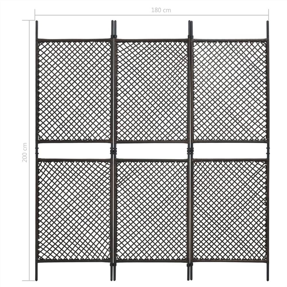Fence Panel Poly Rattan 1.8x2 m Brown