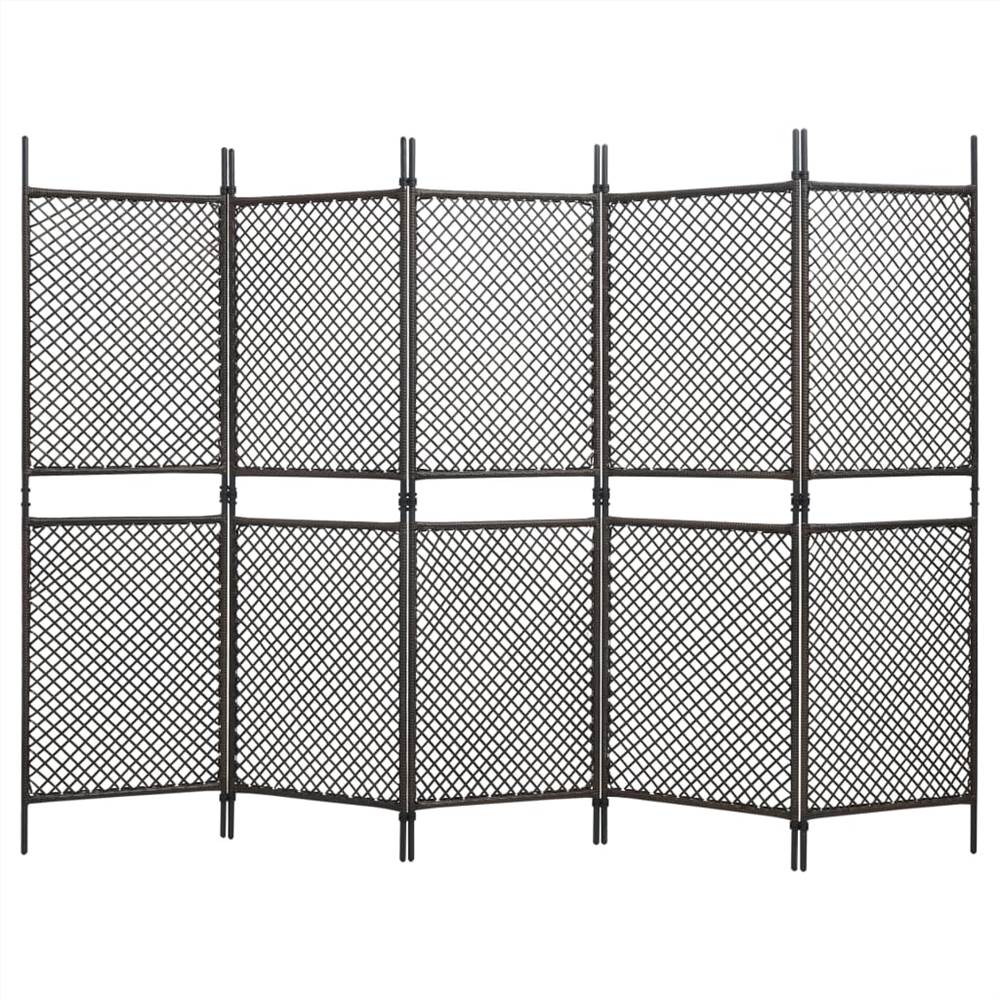 

Fence Panel Poly Rattan 3x2 m Brown