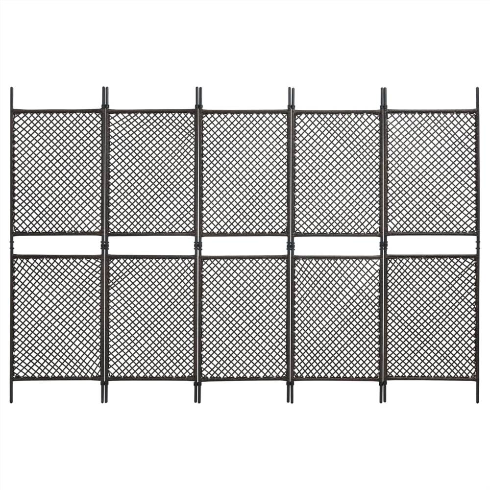 Fence Panel Poly Rattan 3x2 m Brown