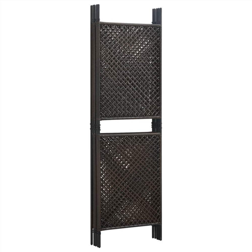 Fence Panel Poly Rattan 3x2 m Brown