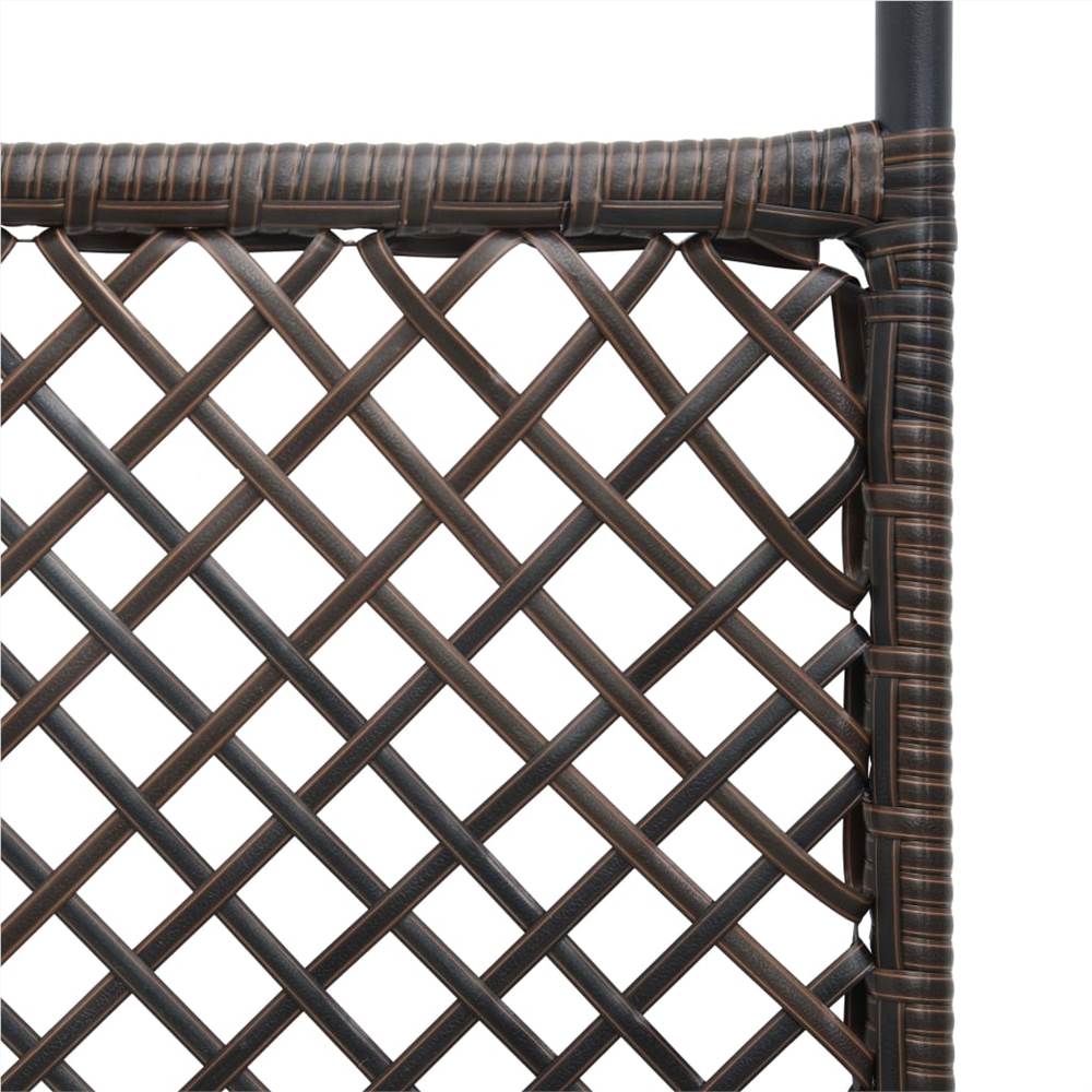 Fence Panel Poly Rattan 3x2 m Brown