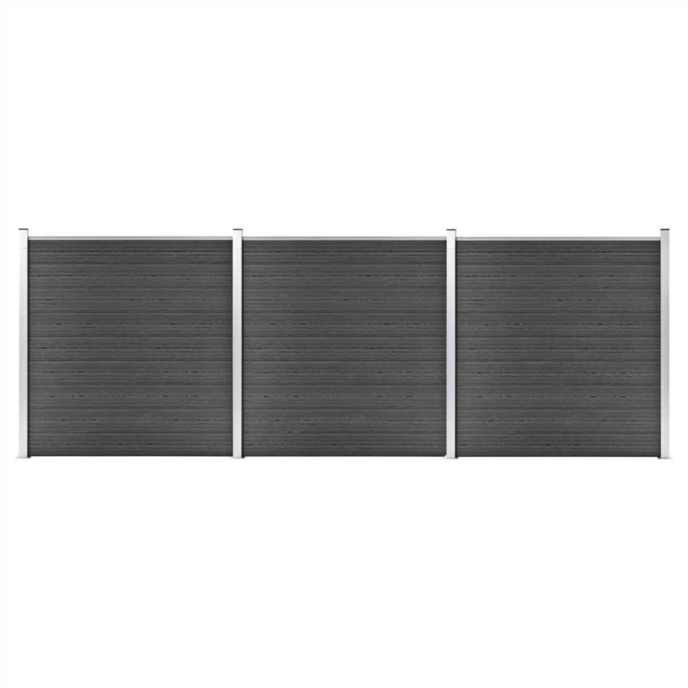 

Fence Panel Set WPC 526x186 cm Black