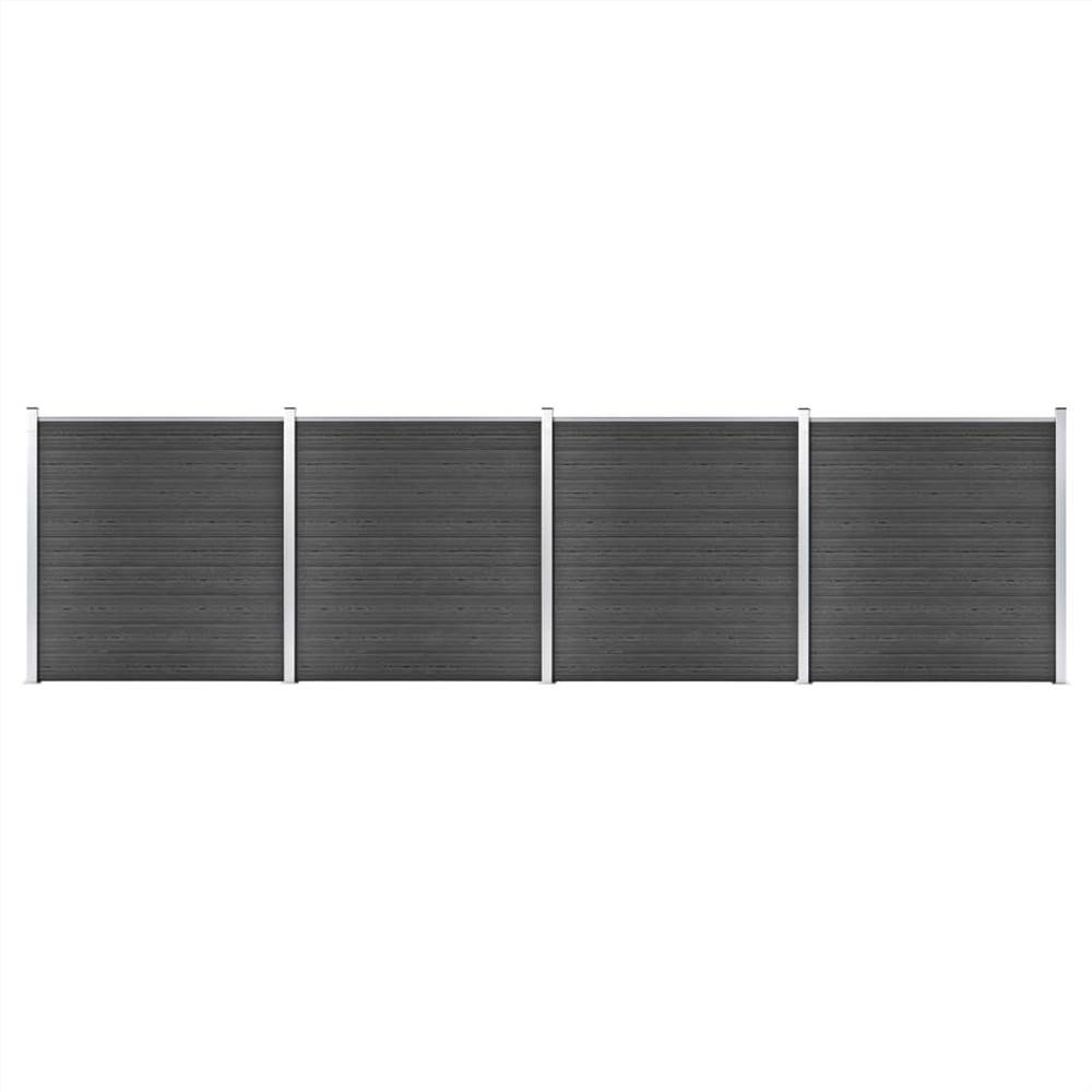 

Fence Panel Set WPC 699x186 cm Black