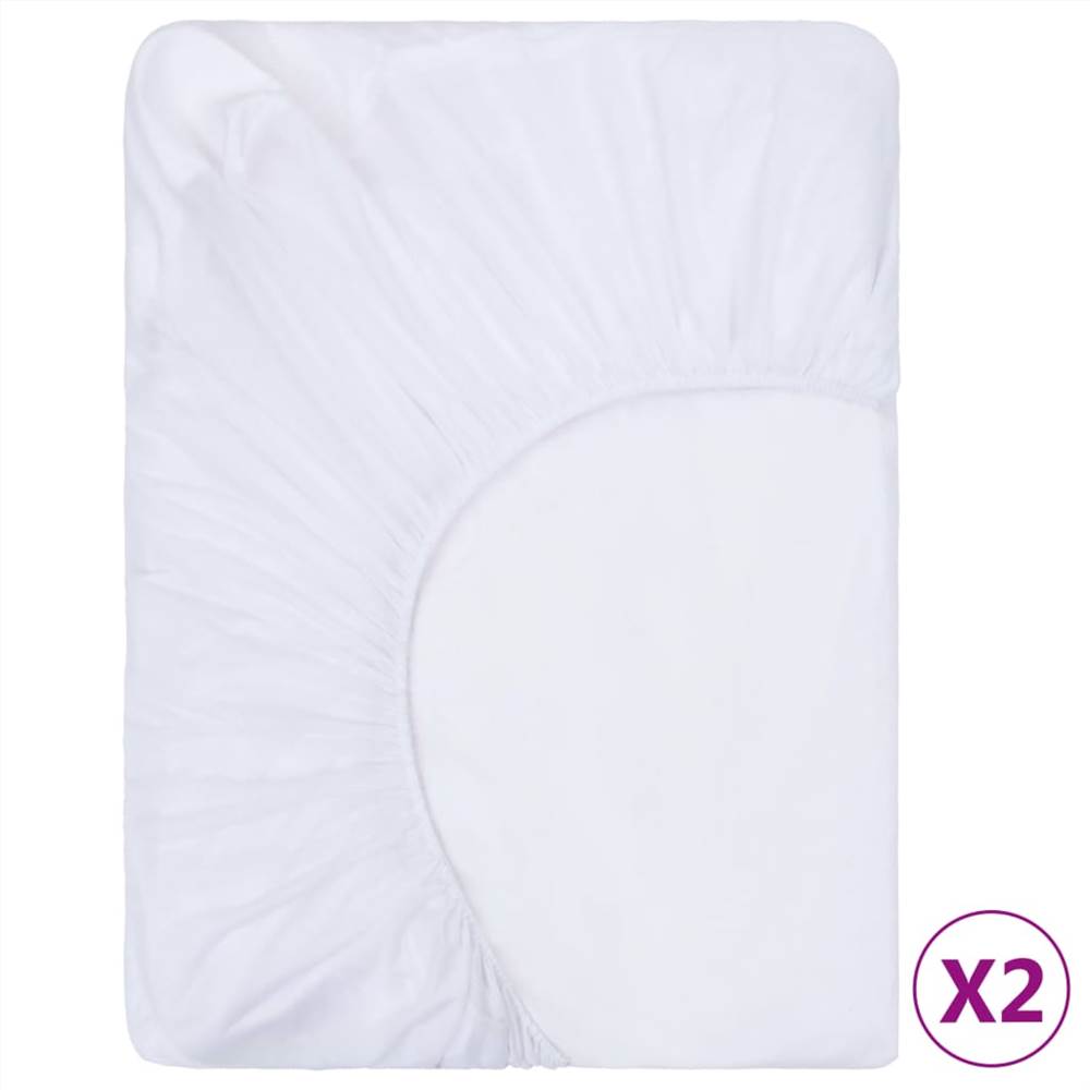 Lenzuola con angoli Impermeabili 2 pz Cotone 200x200 cm Bianco