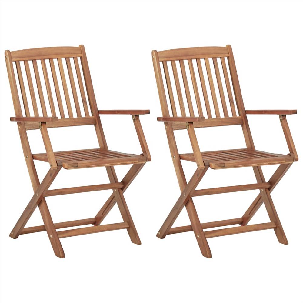 

Folding Outdoor Chairs 2 pcs Solid Acacia Wood
