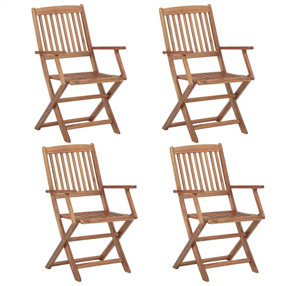 Folding Outdoor Chairs 4 Pcs Solid Acacia Wood 465723 0 