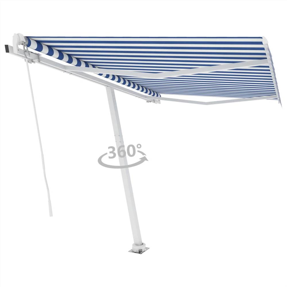 

Freestanding Manual Retractable Awning 300x250 cm Blue/White