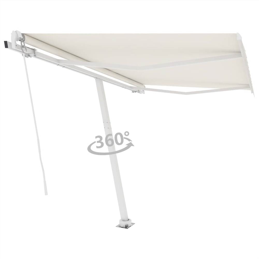 

Freestanding Manual Retractable Awning 300x250 cm Cream