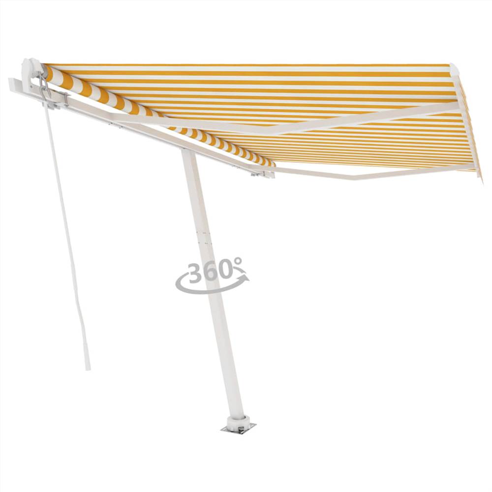 

Freestanding Manual Retractable Awning 300x250 cm Yellow/White