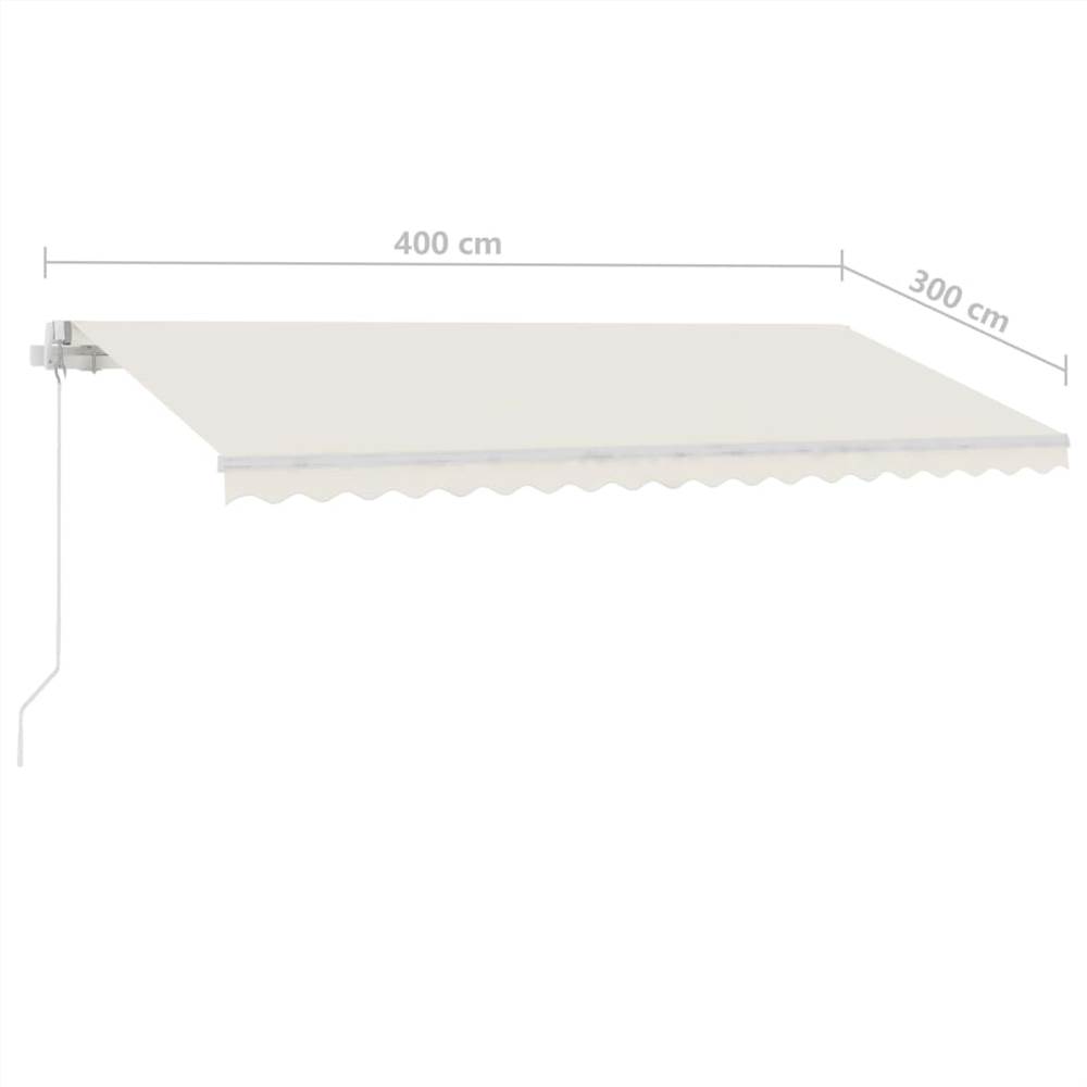 Freestanding Manual Retractable Awning 400x300 cm Cream