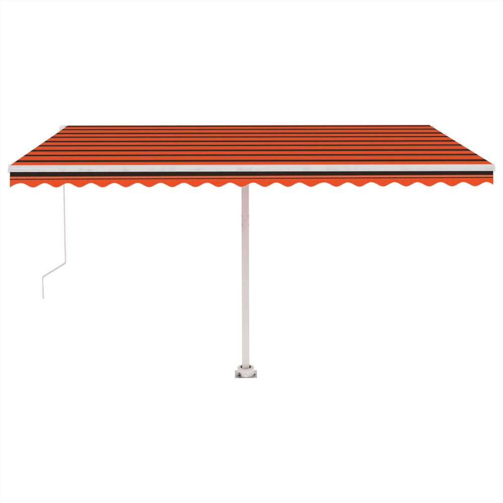 Freestanding Manual Retractable Awning 400x300 cm Orange/Brown